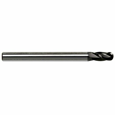 GS TOOLING 1/16" Diameter 4-Flute Ball Nose Stub Length TiAlN Coated Carbide End Mill 102685